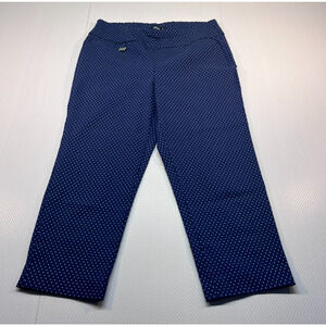 Premise Studio Petite Size Small Women's Capris Navy & White Dots (0284)